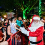 Papai Noel chegando no Parque Moscoso, em Vitória