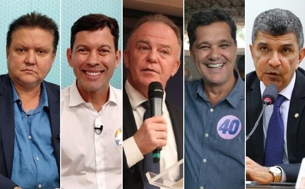 No sentido da leitura: Euclério Sampaio, Arnaldinho Borgo, Renato Casagrande, Ricardo Ferraço e Sérgio Vidigal