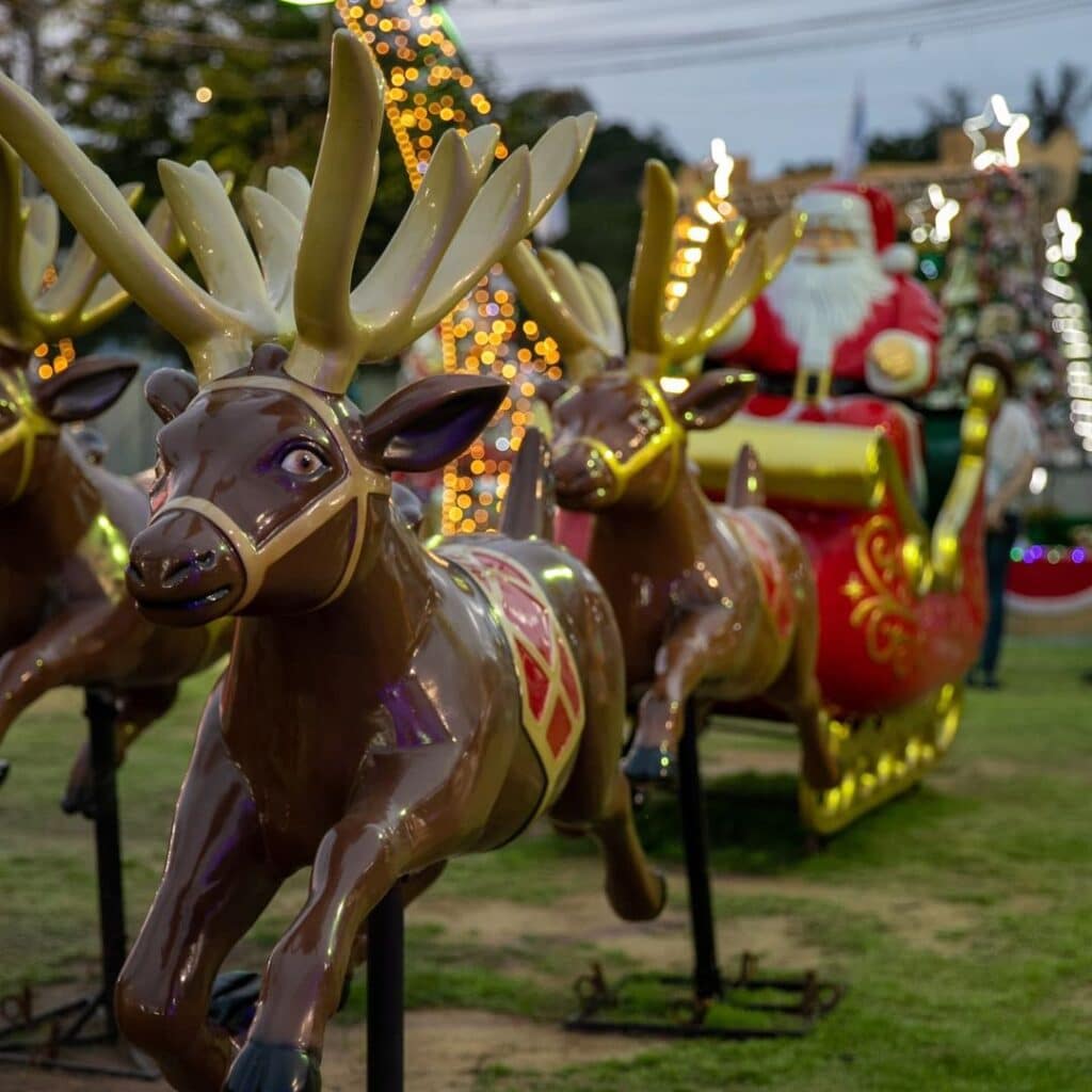 Trenó do Papai Noel no Parque da Prainha, em Vila Velha