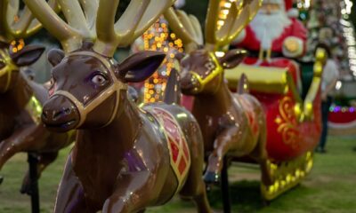 Trenó do Papai Noel no Parque da Prainha, em Vila Velha