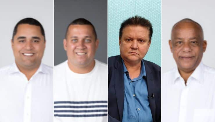 No sentido da leitura: André Lopes, Netinho, Euclério Sampaio e Amarildo Araújo