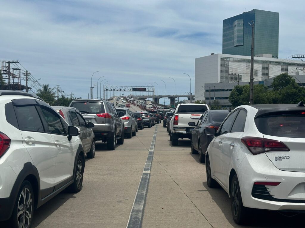 Congestionamento na Terceira Ponte. Foto: Danielli Saquetto.