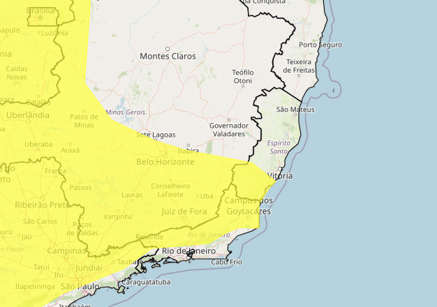 34 municípios do Espírito Santo podem registrar chuvas intensas até esta quarta-feira