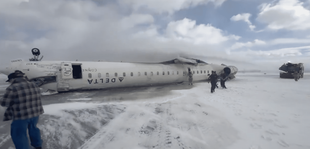 Avião da Delta estava fazendo a rota Minneapolis-Toronto. Foto: Reprodução/Redes sociais