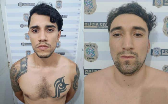 Jason David Lopez Mora e Cristobal Andres Arbazua Vergara foram presos em flagrante em Vitória após furtarem mercadorias de shoppings