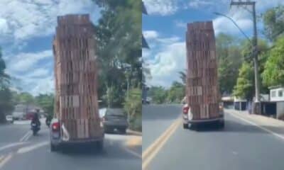 Motorista é flagrado transportando carga irregular em Cachoeiro de Itapemirim