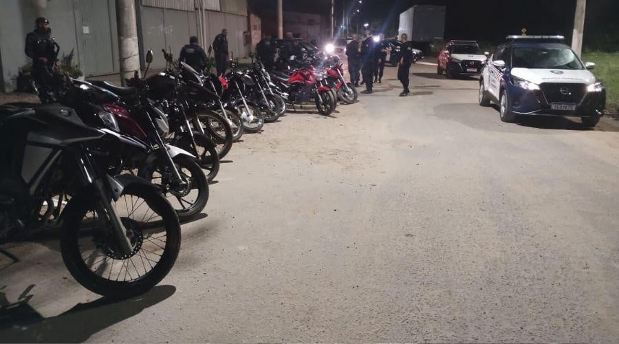 Motos apreendidas durante operação da Guarda Municipal em Vila Velha