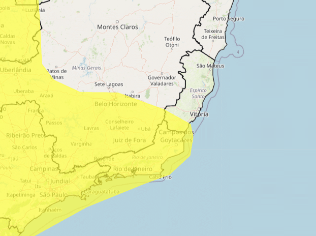 Alerta de chuva intensas para 22 municípios do Sul do Espírito Santo