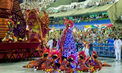 Salgueiro brilha no Carnaval brasileiro com sua capa de 14 mil luzes de led. Foto: Reprodução