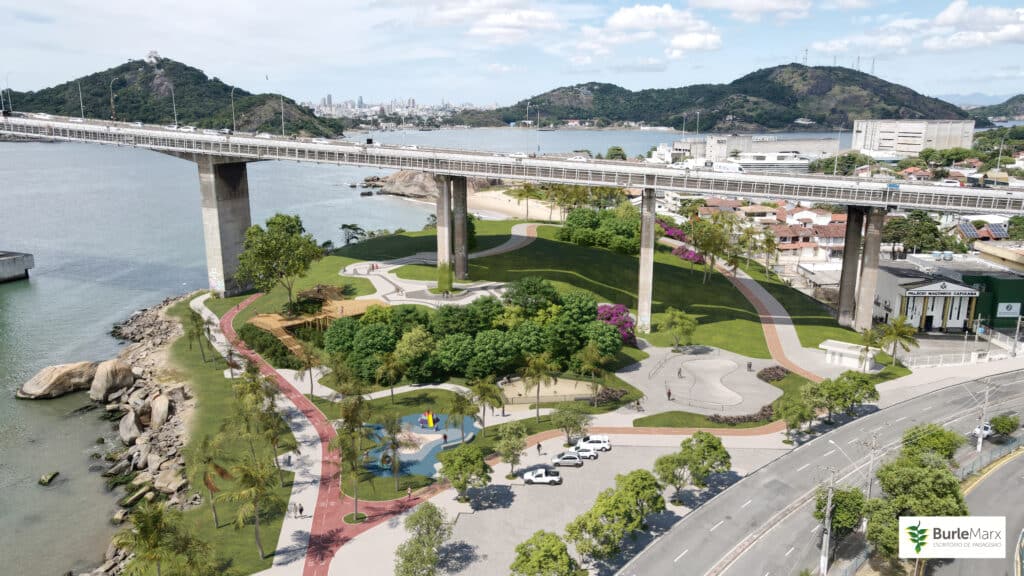 Vista aérea do Morro do Bode, em Vitória