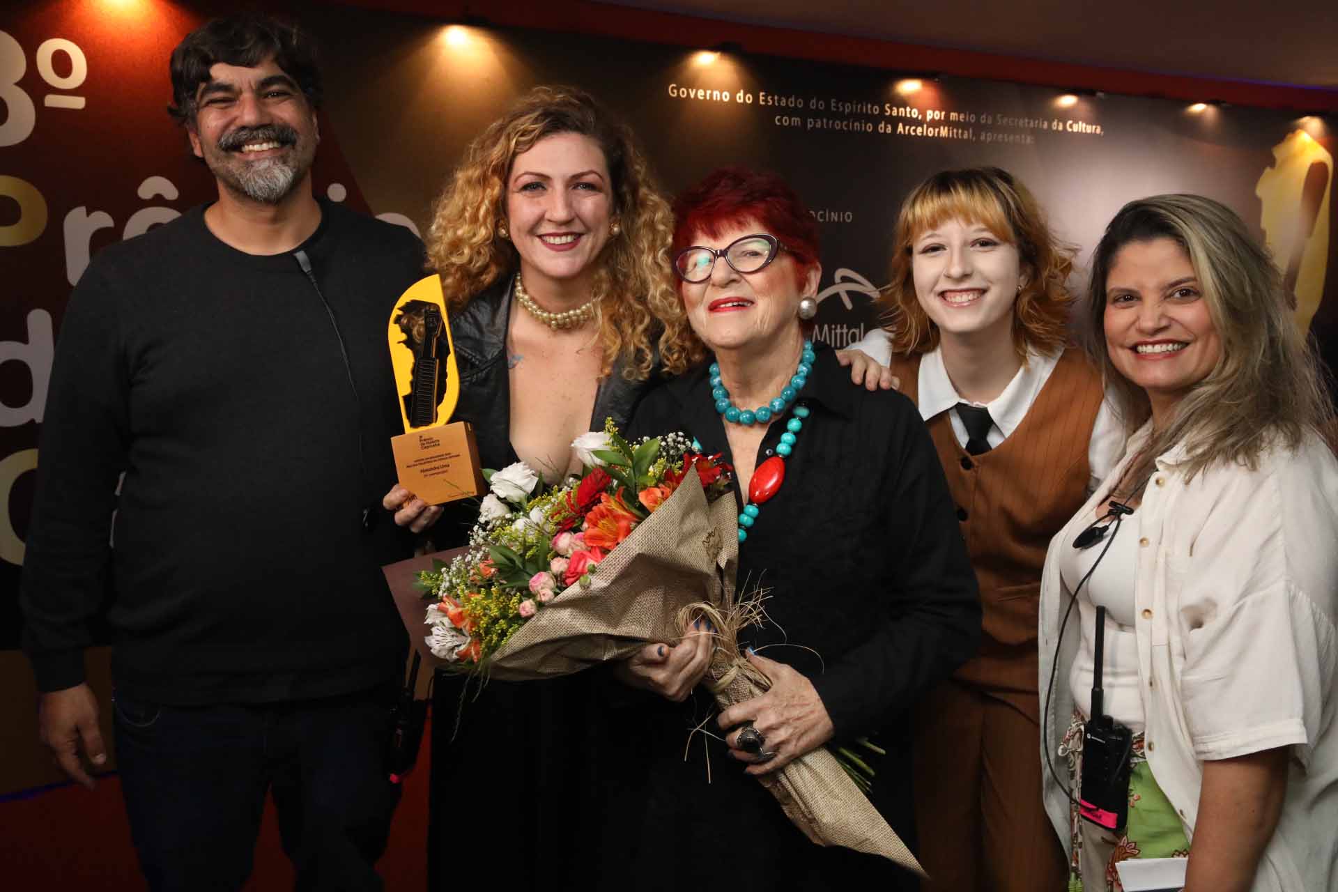 Daniel Morelo, Sofia, Vera e Simone Marçal na homenagem a Alexandre Lima em 2024. Foto: Cláudio Postay