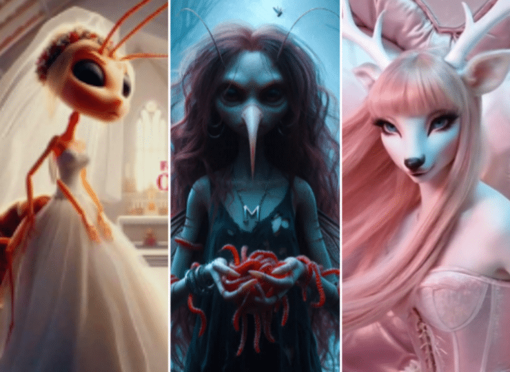 Artistas virtuais impulsionados por IA, como VEADA e TOCANNA, acumulam milhares de ouvintes no Spotify e desafiam paradigmas da indústria musical. Foto: Montagem Ester Tavares