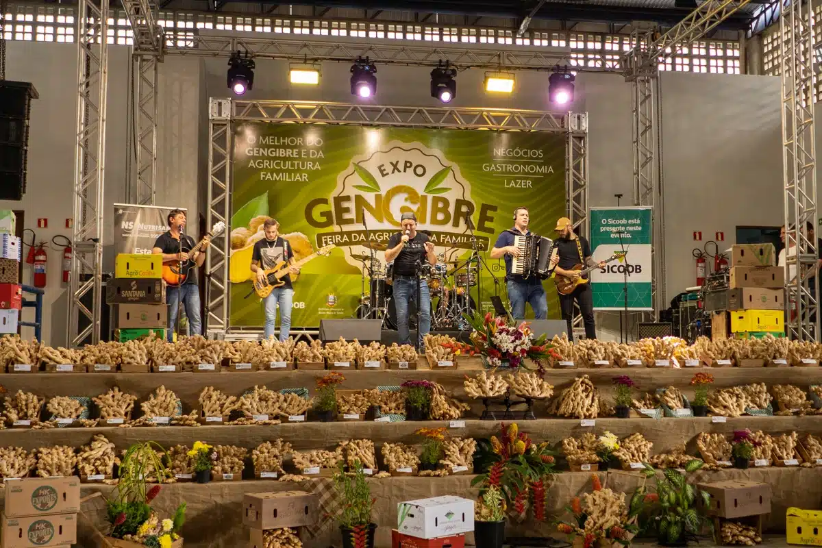 Expo Gengibre movimenta Santa Leopoldina de 30/05 a 01/06 com entrada gratuita, destacando a cadeia produtiva que posiciona o ES como líder nacional. Foto: João Teles