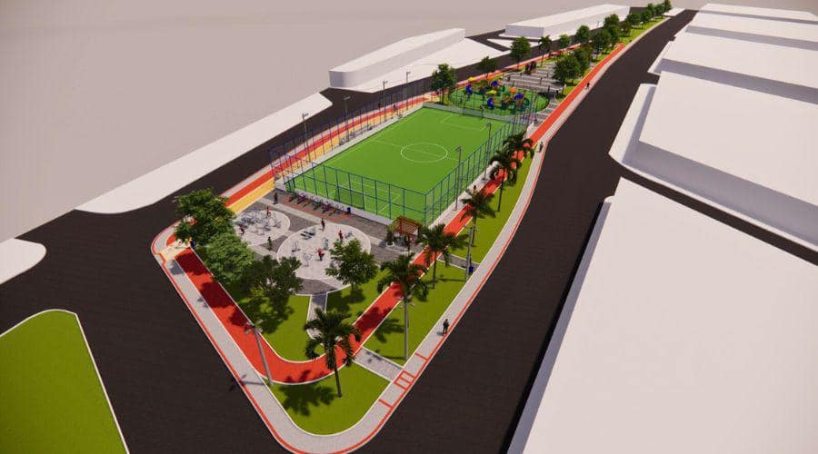 Projeto do Parque Linear das Famílias, no bairro Divino Espírito Santo. Foto: Divulgação