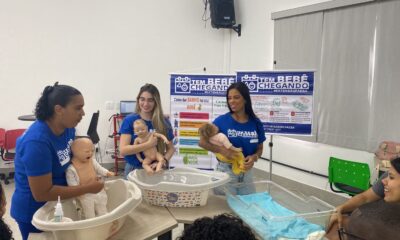 Gestantes aprendem como lidar com o bebê no pós-parto. Foto: Divulgação