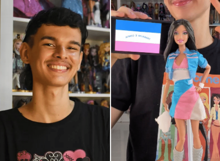 Projeto criado por Luiz Fellipe com o intuito de criar bonecas inspiradas nos estados brasileiros começa com a "Barbie Capixaba" que é baseada na bandeira do Espírito Santo. Foto: Montagem/ Ester Tavares