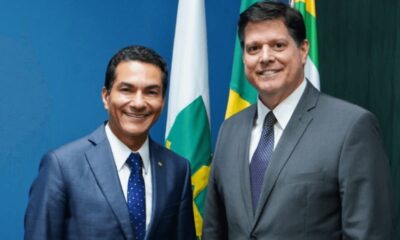 Marcos Pereira (à esquerda) e Baleia Rossi discutem federação entre Republicanos e MDB