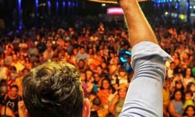 Arnaldinho Borgo durante evento em Vila Velha. Foto: reprodução Facebook