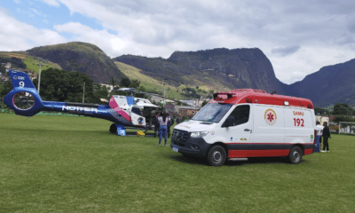 Bebê de 4 meses sofre queimaduras e é levado de helicóptero a Vitória