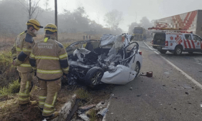 Colisão entre carro e carreta em João Monlevade (MG) deixou quatro mortos da mesma de Muniz Freire, no Sul do Espírito Santo