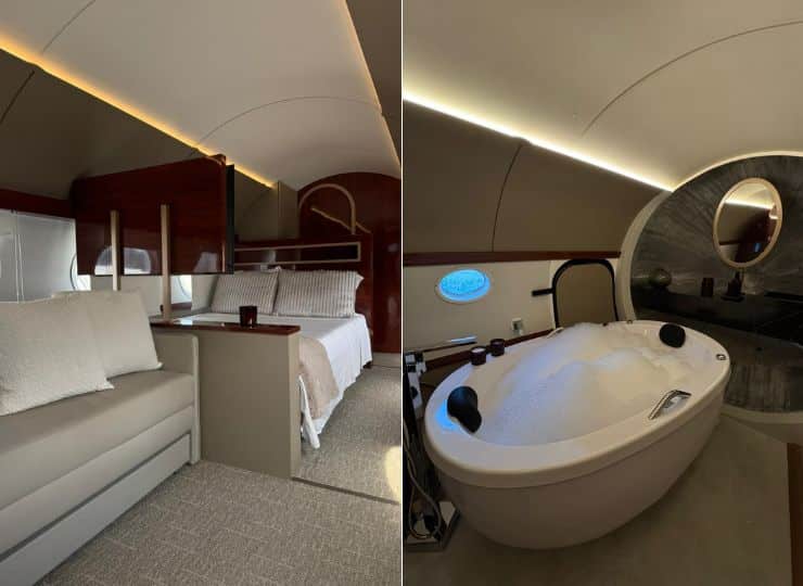 O avião que virou suíte de luxo em meio às montanhas do Caparaó