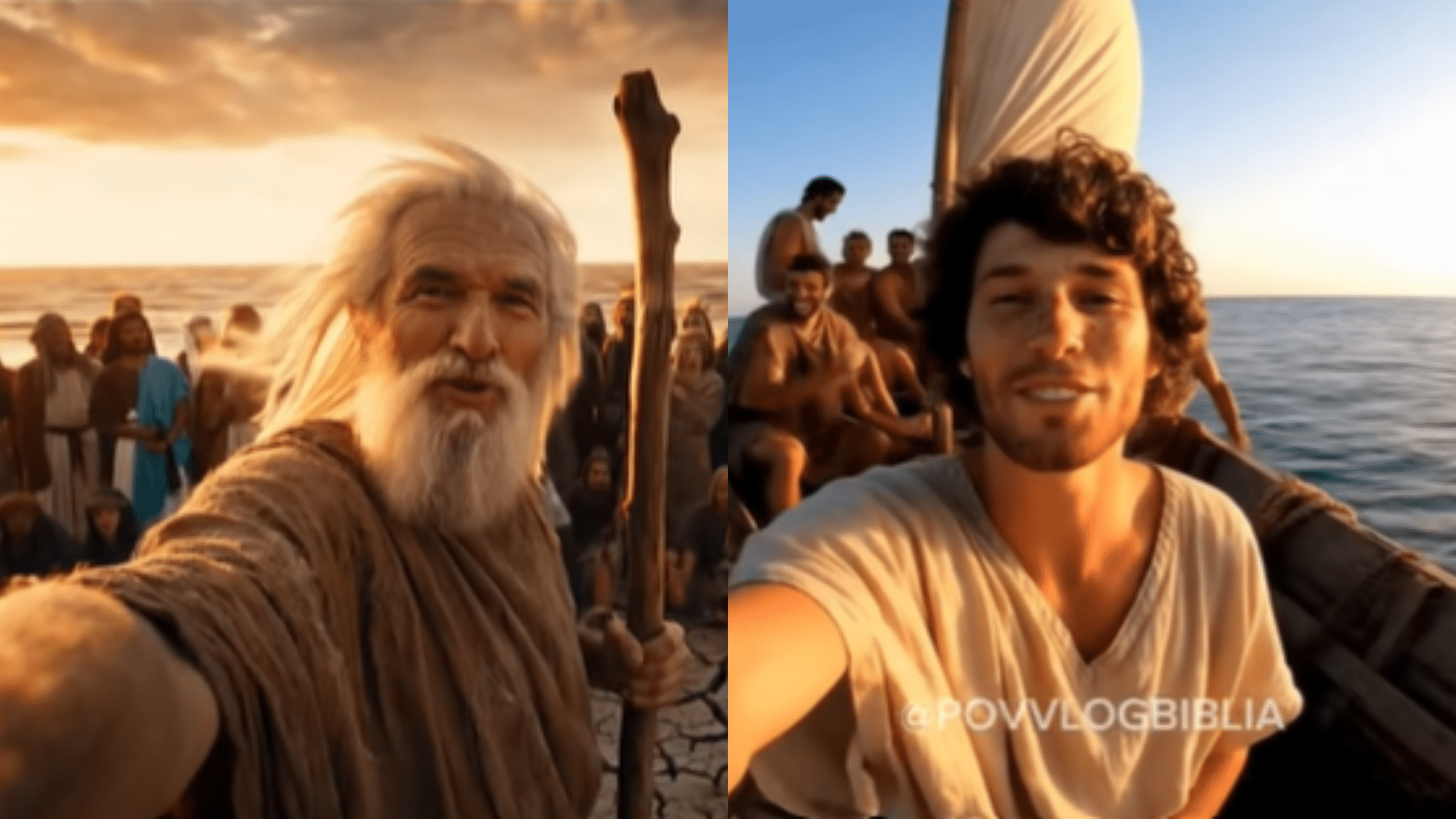 Vlogs com personagens bíblicos feitos por IA transformam passagens sagradas em conteúdo viral nas redes sociais. Foto: Reprodução/ TikTok