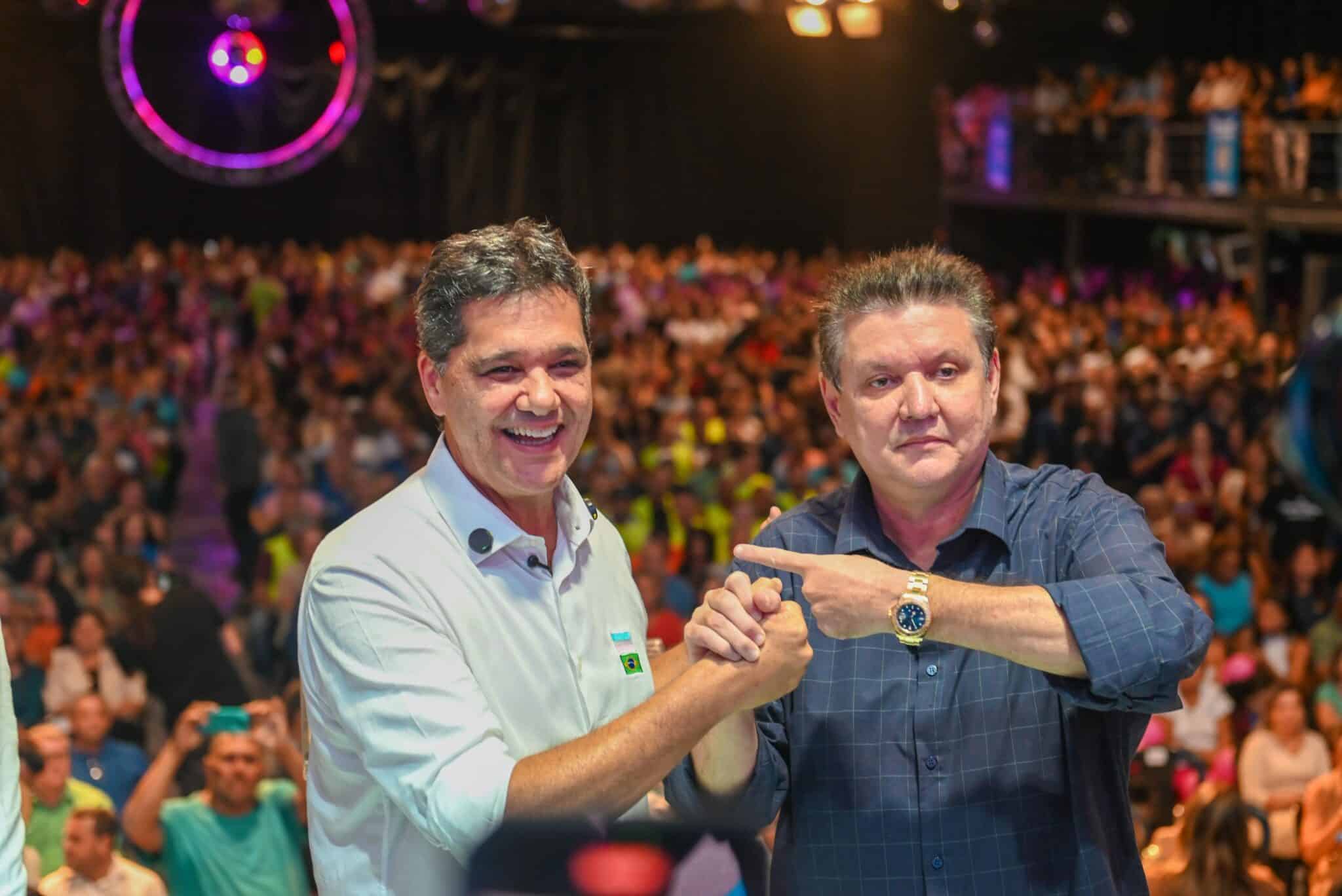 Ricardo Ferraço e Euclério Sampaio em evento pré-eleitoral em Cariacica. Foto: Divulgação
