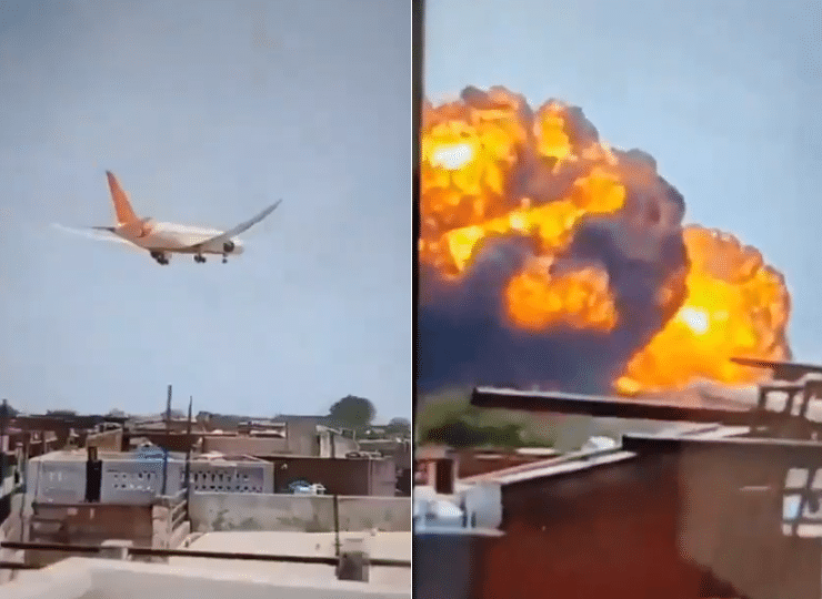 Avião caiu no oeste da Índia segundos depois da decolagem. Foto: Reprodução/X