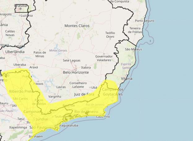 14 cidades do Espírito Santo têm alerta de queda de temperatura
