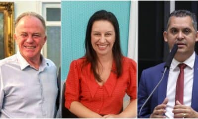Cyntia Grillo entre Renato Casagrande e Gilson Daniel