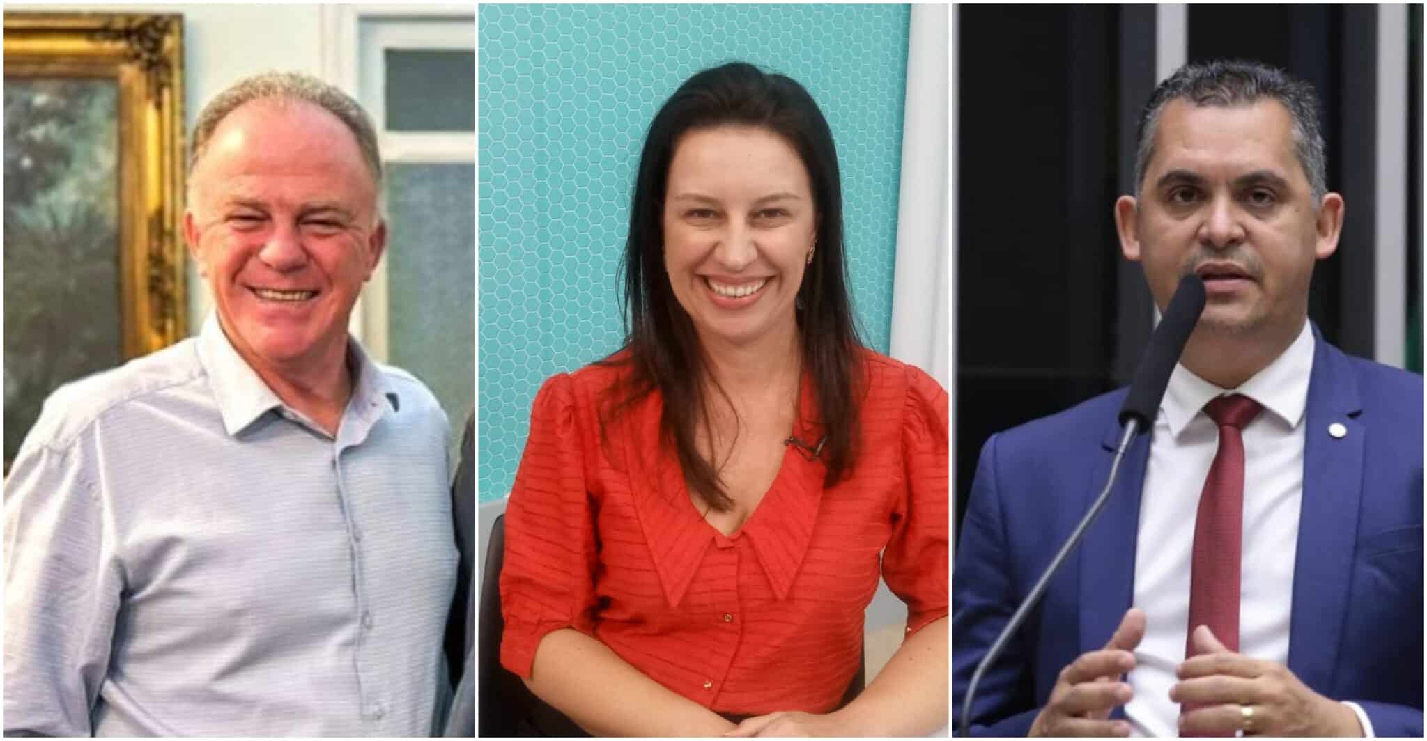 Cyntia Grillo entre Renato Casagrande e Gilson Daniel