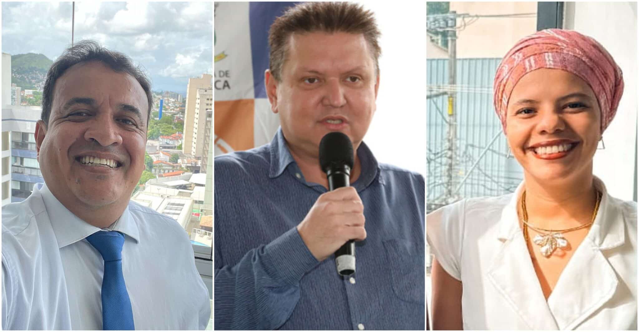 Euclério Sampaio entre Luiz Carlos Gaurink e Ilona Açucena