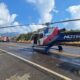 Helicóptero do Notaer pousa na BR-262 para resgatar vítima de acidente