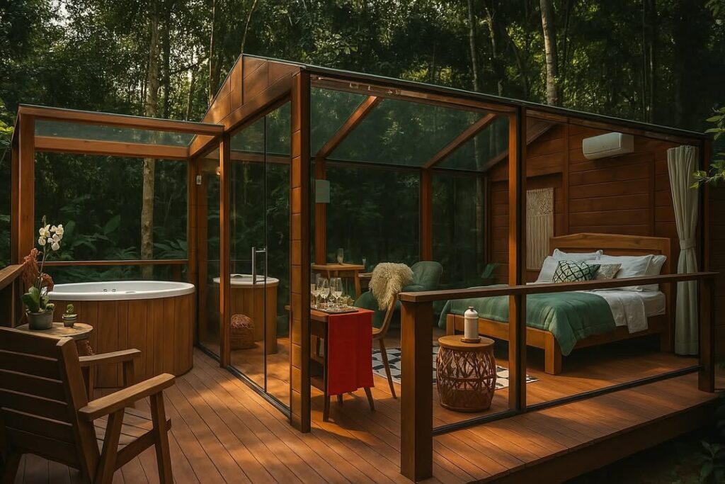 Imersa na Mata Atlântica, a Casa de Vidro combina conforto e natureza