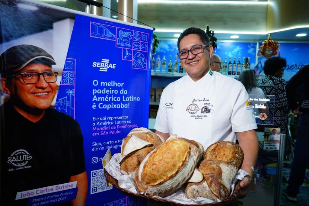 João Carlos Butske na Padaria Salute, em Nova Venécia, onde desenvolve receitas artesanais com ingredientes capixabas e técnicas internacionais