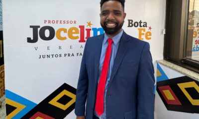 Vereador Jocelino Júnior em seu gabinete na Câmara de Vitória. Foto: assessoria