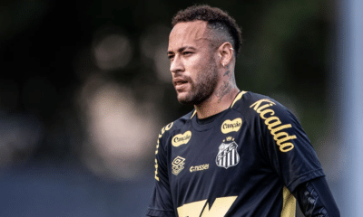 Neymar em treino do Santos. Foto: Raul Baretta/ Santos FC