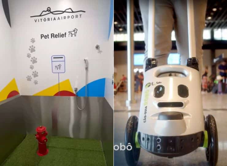 Aeroporto de Vitória tem banheiro pet e robô-guia