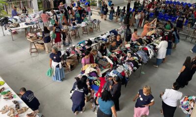 Bazar solidário oferece roupas e calçados gratuitos para famílias em situação de vulnerabilidade