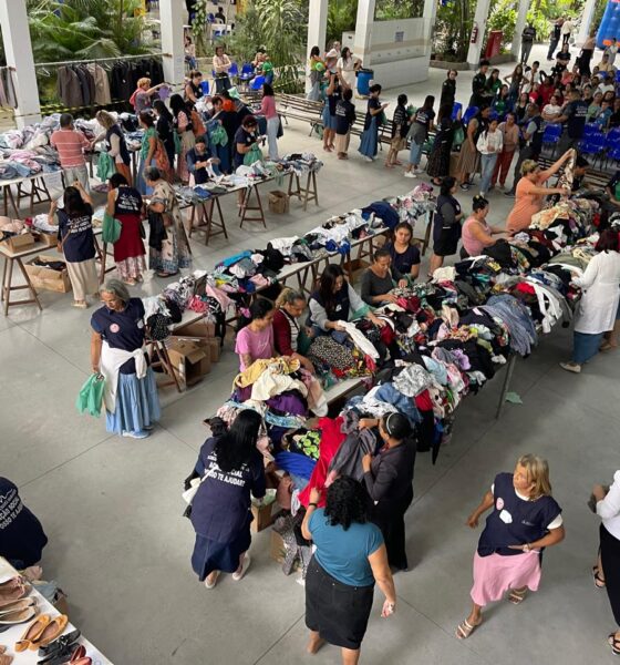 Bazar solidário oferece roupas e calçados gratuitos para famílias em situação de vulnerabilidade