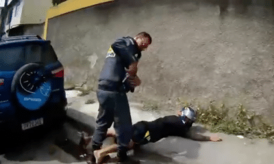 A abordagem dos PMs foi filmada por uma câmera corporal. Foto: Reprodução