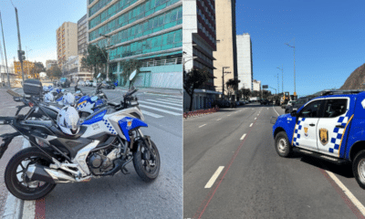 A Guarda de Vitória interditou o trânsito na avenida Beira-Mar para a passagem do comboio milionário. Fotos: Divulgação (Guarda de Vitória)
