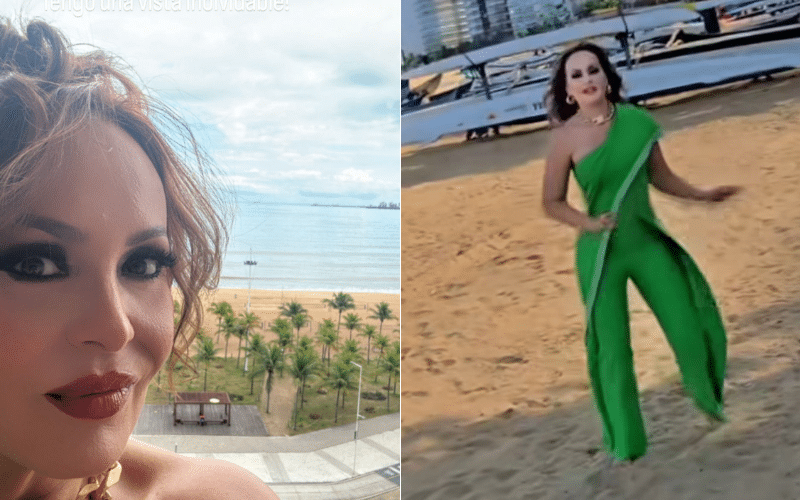 A atriz Gaby Spanic, da novela Usurpadora, está no estado para evento publicitário. Fotos: Reprodução (Instagram)