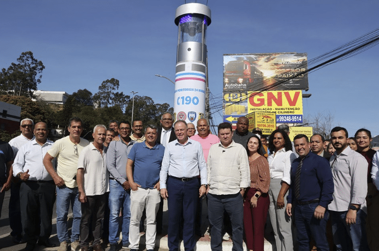 Governador Renato Casagrande inaugura o terceiro Totem de Segurança de Cariacica, instalado na Avenida América, em frente à BR-262