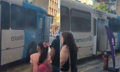 Homem tenta incendiar ônibus do Transcol em Campo Grande após discussão por passagem