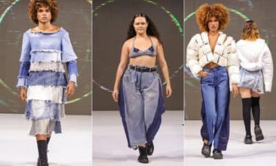 Modelos exibem peças autorais com foco em upcycling e diversidade na abertura dos desfiles desta sexta-feira (8), no ES Fashion 2025