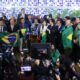 Entrevista coletiva de parlamentares da oposição, após reunião no PL. (Foto: Agência Câmara de Notícias)