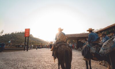 Tropeiros chegam à Fazenda Pindobas, em Venda Nova do Imigrante, após percorrerem 220 km na tradicional Expedição Tropeira, que integra a programação da RuralturES 2025