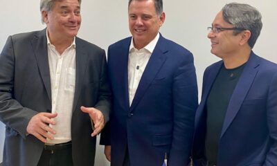 Da esquerda para a direita: Luiz Paulo, Marconi Perillo e Vandinho Leite. Foto: assessoria de Luiz Paulo