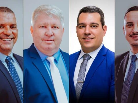 No sentido da leitura: Cleber Serrinha, Wellington Alemão, Saulinho da Academia e Teilton Valim: acusados pelo MPES